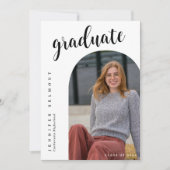 Invitation Chic Arch Photo Elle l'a fait Casquette Tassel Gra (Devant)