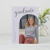 Invitation Chic Arch Photo She did it Hat Tassel Graduation (Debout devant)