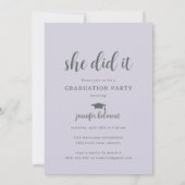 Invitation Chic Arch Photo She did it Hat Tassel Graduation (Dos)