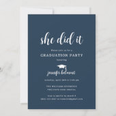 Invitation Chic Arch Photo She did it Hat Tassel Graduation (Dos)