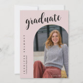 Invitation Chic Arch Photo She did it Hat Tassel Graduation (Devant)