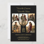 Invitation Chic Arched Collage Double Grads Twins TMF26 (Devant)