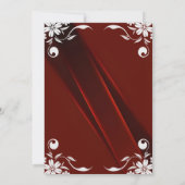 Invitation Chic Argent Cadre Floral Bourgogne 30e anniversair (Dos)