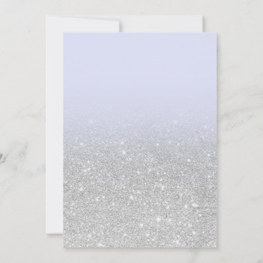 Invitation Chic argent parties scintillant script lavande Bat (Dos)