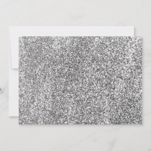 Invitation Chic argent parties scintillant script noir nuptia (Dos)