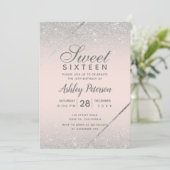 Invitation Chic argent parties scintillant script rose pâle S (Debout devant)