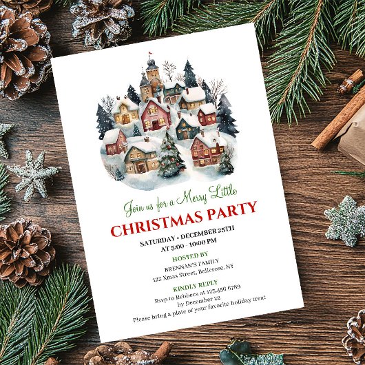 Invitation Chic artistic Christmas scene festive celebration