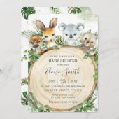 Invitation Chic Australian Animals Baby shower de verdure en  (Devant / Derrière)
