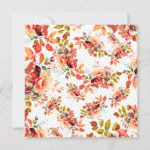 Invitation Chic Automne Aquarelle Automne Floral 30e Annivers (Dos)