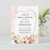 Invitation Chic Automne Floral Fête des mariées virtuelle géo (Debout devant)