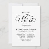 Invitation Chic avant le dîner de répétition de mariage (Devant)