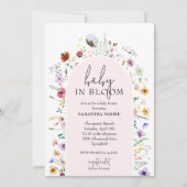 Invitation Chic Baby en Fleur Baby shower fille rose (Devant)