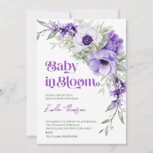 Invitation Chic Baby in Bloom Fleur sauvage Baby shower Party