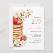 Invitation Chic Baby shower à la fraise Florale Brunch (Devant)