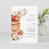 Invitation Chic Baby shower à la fraise Florale Brunch (Debout devant)