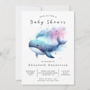 Invitation Chic Baby shower baleines en ligne