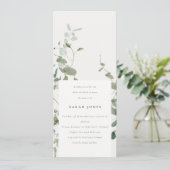 Invitation Chic Baby shower Botanique Eucalyptus Aquarelle (Debout devant)