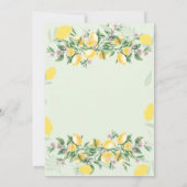 Invitation Chic Baby shower de cadre citrons aquarelle (Dos)