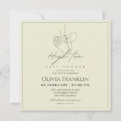 Invitation Chic, baby shower de fête du thé (Devant)