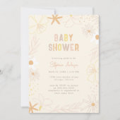 Invitation Chic Baby shower Floral Boho moderne dessiné à la  (Devant)