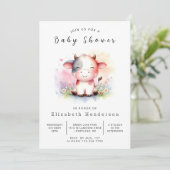 Invitation Chic Baby shower rustique de vache à grange (Debout devant)
