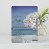 Invitation Chic Beach Wedding Floral Fête des mariées (Debout devant)