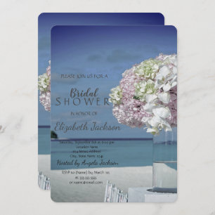 Invitation Chic Beach Wedding Floral Fête des mariées