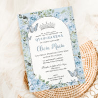Chic Bébé Bleu Papillons Floraux Arch Quinceañera