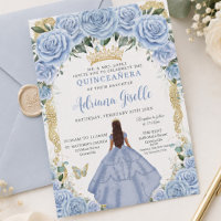 Chic Bébé Fleurs Bleues Marron Princesse Quinceañe