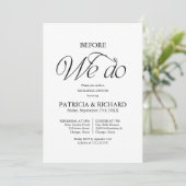 Invitation Chic Before We Do Wedding Rehearsal Dinner (Debout devant)