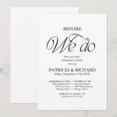 Invitation Chic Before We Do Wedding Rehearsal Dinner (Devant / Derrière)