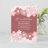 Invitation Chic Beige Pêche Fleur Brown 50 Fabuleux anniversa (Debout devant)