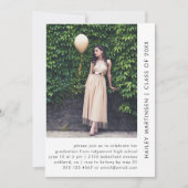 Invitation Chic Black and White Two Photo Graduation Party (Devant)