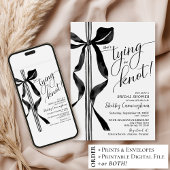 Invitation Chic Black Bow She's Tying The Knot Bridal Shower