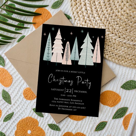 Invitation Chic Black Christmas Party