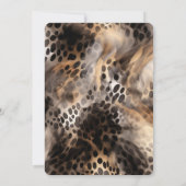 Invitation Chic Black Cream Leopard Animal Anniversaire (Dos)
