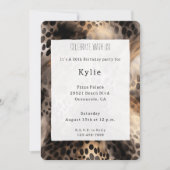 Invitation Chic Black Cream Leopard Animal Anniversaire (Devant)