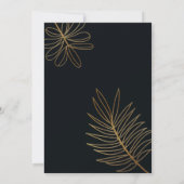 Invitation Chic Black Gold Glittery Tropical Foliage Sweet 16 (Dos)