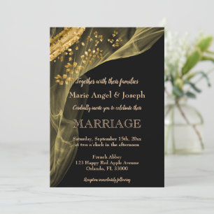 Invitation Chic Black & Gold Parties scintillant & Smokey Swi