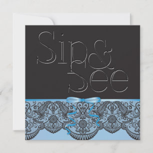 Invitation Chic Black Lace et Blue Sip et voir 2