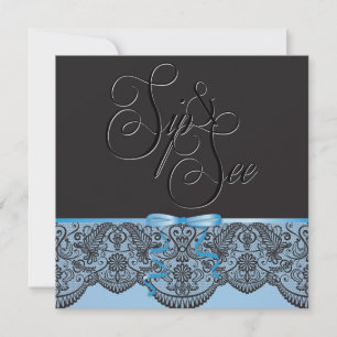 Invitation Chic Black Lace et Blue Sip et voir 3