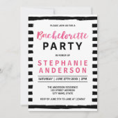 Invitation Chic Black & White Bachelorette Party (Devant)