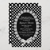 Invitation Chic Black & White Couple Wedding shower (Devant / Derrière)