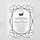Invitation Chic Black & White Gem Pharmacy School Grad Party (Devant)