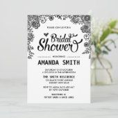 Invitation Chic Black & White Lace (Debout devant)