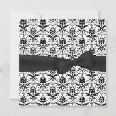 Invitation chic Black & White Mariage damassé (Dos)
