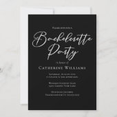 Invitation Chic Black White Minimalist Bachelorette Party (Devant)