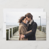 Invitation Chic Black & White Photo Wedding Enregistrer La Da (Dos)