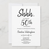 Invitation Chic Black White Surprise 50th Birthday (Devant)