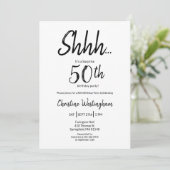 Invitation Chic Black White Surprise 50th Birthday (Debout devant)